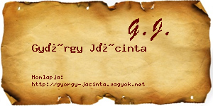 György Jácinta névjegykártya